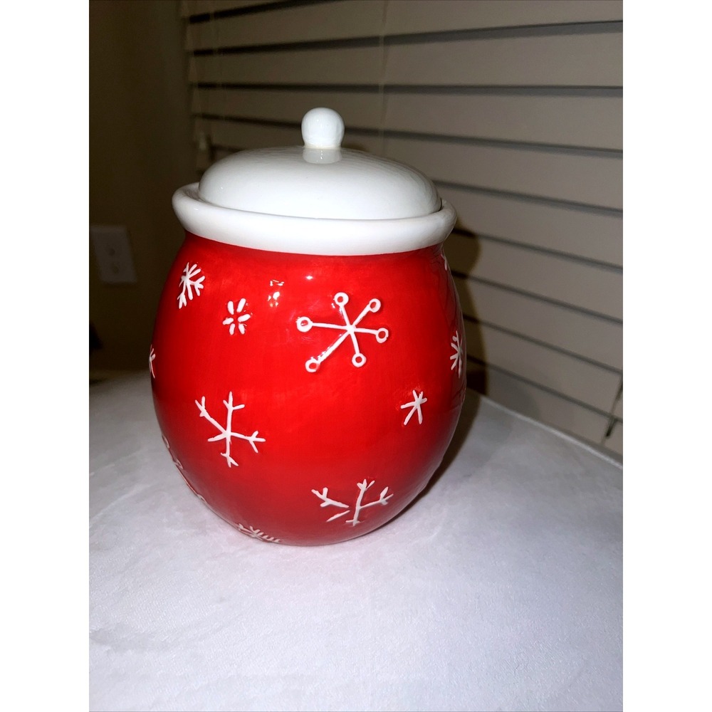 HALLMARK "MERRY DAYS" CHRISTMAS CANISTER/COOKIE JAR w/SNOWMAN - Picture 2 of 6